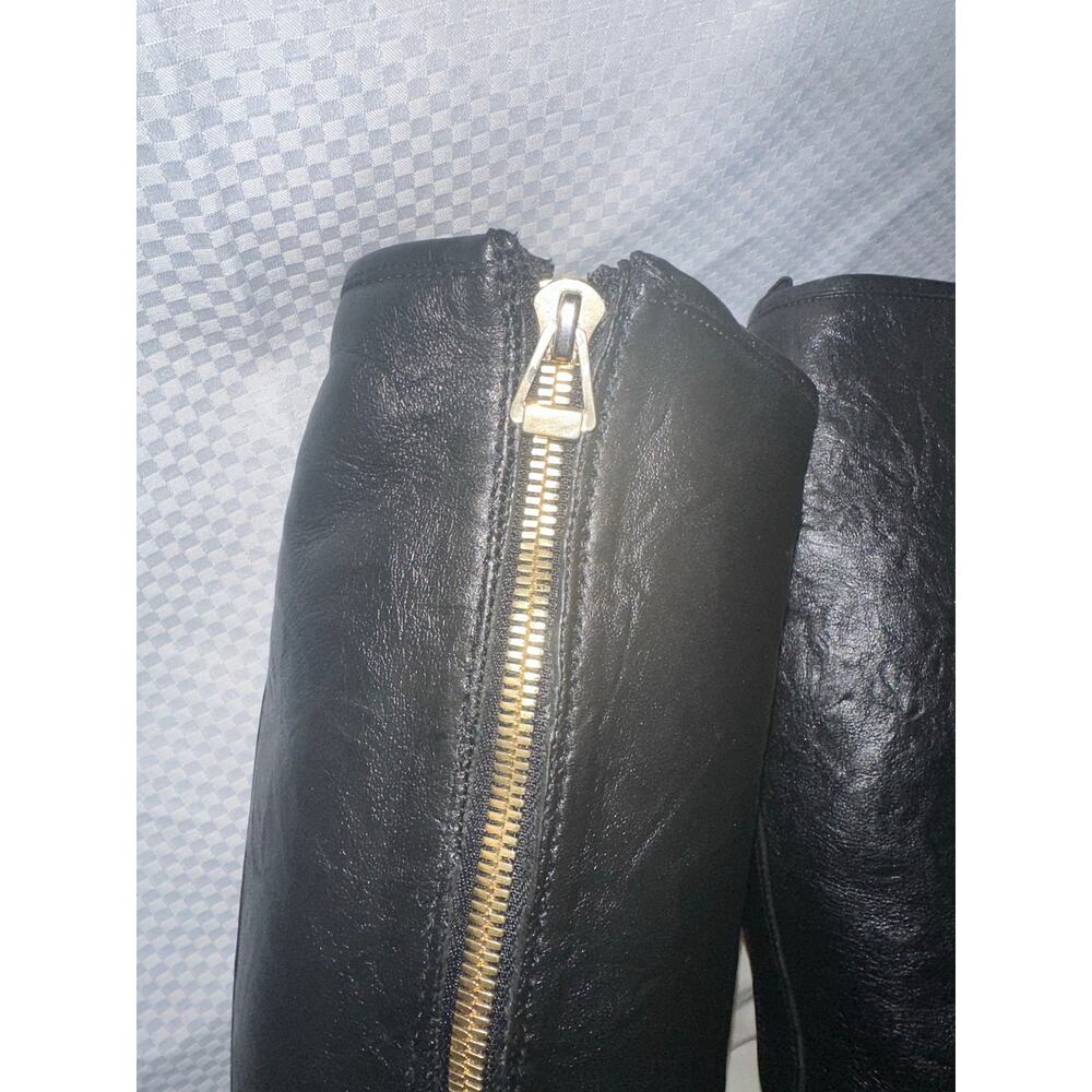 Jimmy Choo Black & Gold Tall Boots. Sz 40 - Picture 3 of 16